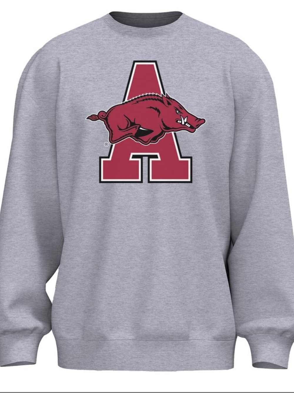 Venley Men’s Gray Crewneck Sweatshirt University of Arkansas Razorbacks NWOT